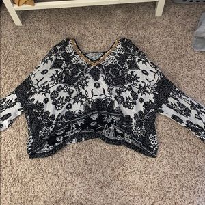 Free people hooded long sleeve poncho!